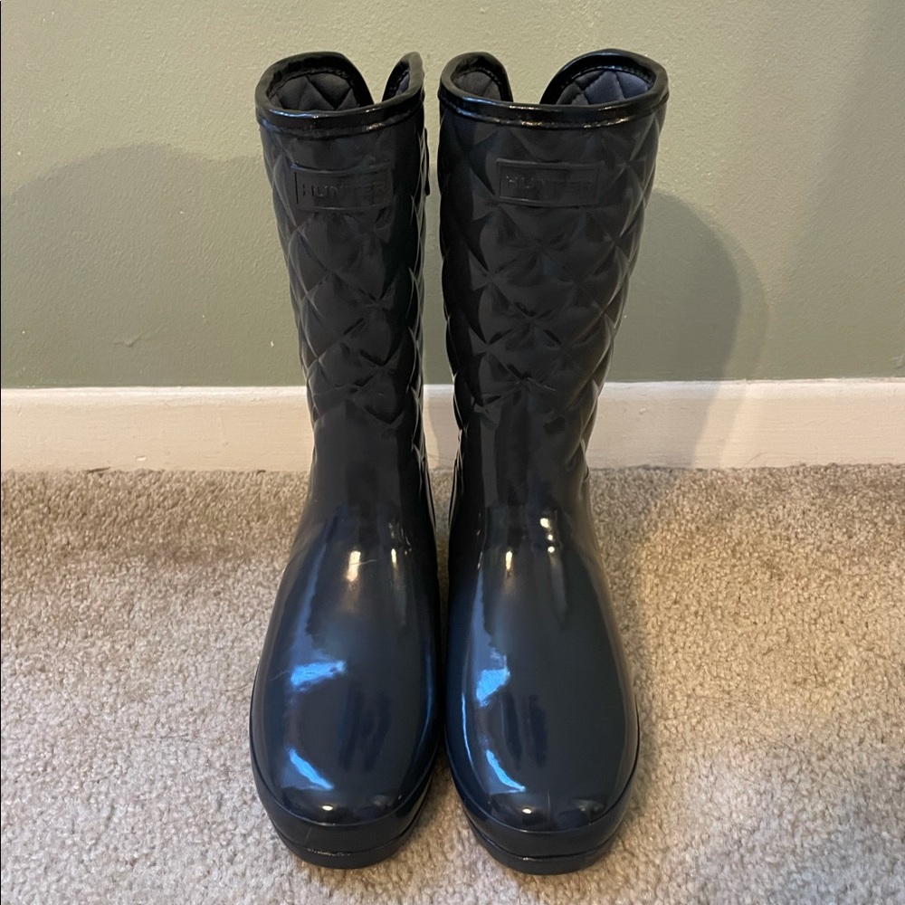 Hunter Quilted Rain Boots High Gloss NWOT